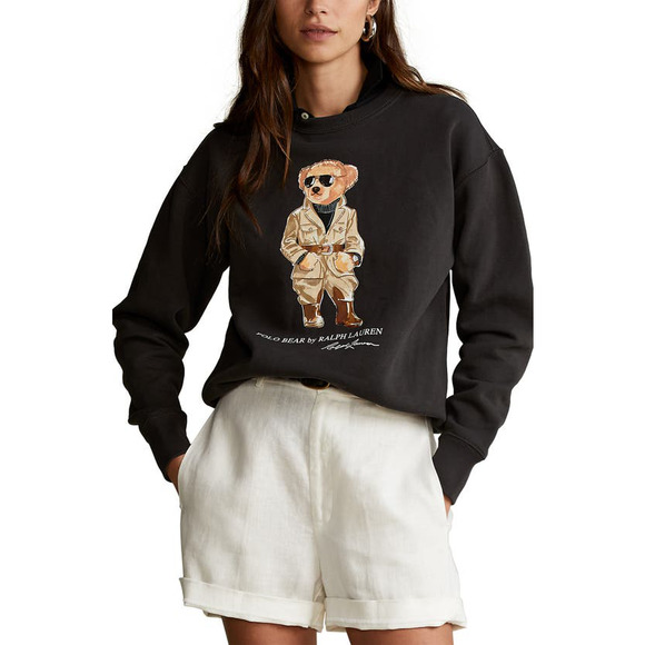 SOLD Polo Ralph Lauren Safari Bear Sweatshirt Womens Large - Picture 1 of 3